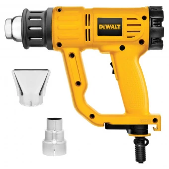 Пистолет горячего воздуха DeWalt 1800Вт, 50-600 С, рег-ка, 2 насадки.