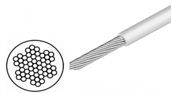 Трос нержавеющий 7X7 в прозрачной ПВХ оболочке 1,25/2 мм A4