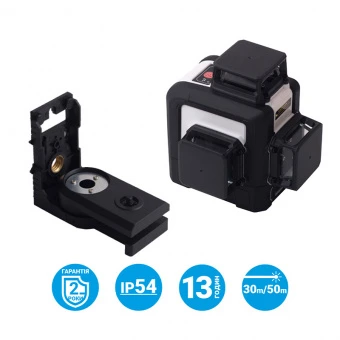 My Tools 144-3R-360-A Рівень лазерний 3D-Mark 1H/2V/360-50, червоний з адаптером 149-A360