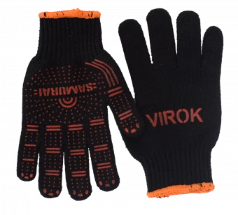 VIROK Рукавиці трикотажні SAMURAI з двостороннім ПВХ (10 клас,бавовна 40%,поліестр 60%)розм.10 | 83V