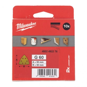MILWAUKEE Шлифовальные листы премиум-класса HP 93 X 93 H&L GR 60 - 10 шт. | 4932492276