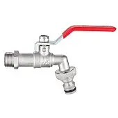 Кран латунний шаровий для поливу з адаптером зовнішня різьба 1/2 ручка Double-lin | 78-040-1