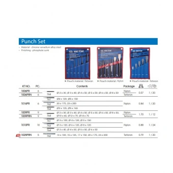 KING TONY Зубила в наборе 5ед в чехле | 1025PRN