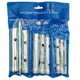 VOREL Ключі трубовидні з 2-ма воротками ,6-22 мм, 10 елем.  | 52900