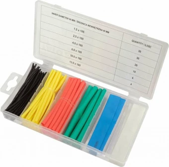 YATO Кембрики термоусадні до t=125°C YATO : різних розмірів, 100 шт кольорових  | YT-068667