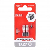 MILWAUKEE Біта SHOCKWAVE , TX27, 25мм, (2шт) | 4932430884