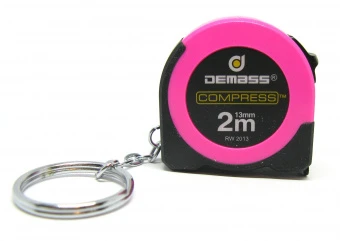 DEMASS Рулетка измерительная Compress mini, 2мx13мм, розовая