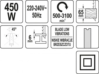 YATO Электролобзик с низкой вибрацией 450 Вт YATO YT-82274