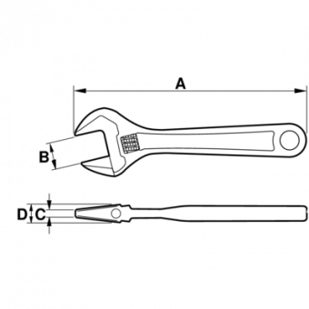 BAHCO 9031 Ключ разводной облегченный со шкалой; захват 38 мм; закаленный; ERGO.