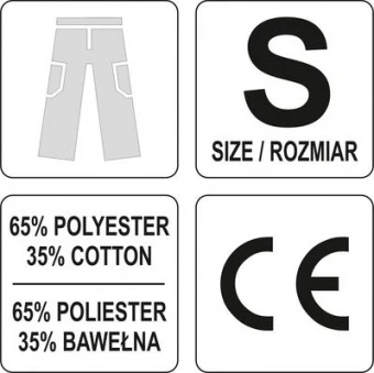 YATO Штани робочі YATO DAN : розм. S, (65% поліестер, 35% бавовна)  | YT-80285