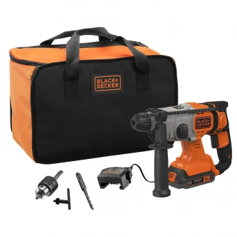 Перфоратор акумуляторний BLACK+DECKER, SDS-Plus, 18 В, 1.2 Дж, 3 режими