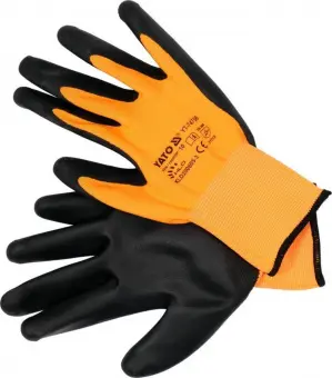 YATO Рукавиці робочі нейлонові з нітриловою оболонкою YATO розм. 10, для користування смартфоном  | 