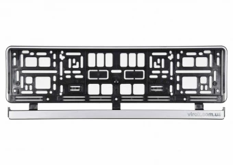 VOREL Рамка під номерний знак авто : срібна, 529 х 132 х 11 мм (пластикова)  | 83290