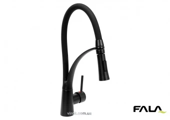 FALA Змішувач води для раковини "NOIR 1" з кульовим регулятором, латунний корпус  | 75884