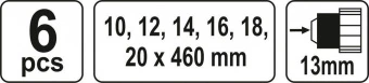 YATO Свердла спіральні по дереву YATO : Ø= 10-20 мм, L= 400 мм. Набір 6 шт.  | YT-3299