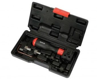 YATO Прес ручний з обладнанням YATO для вальцювання гальмівних трубок Ø= 4,75, 6,35 мм, компл. 14 ел