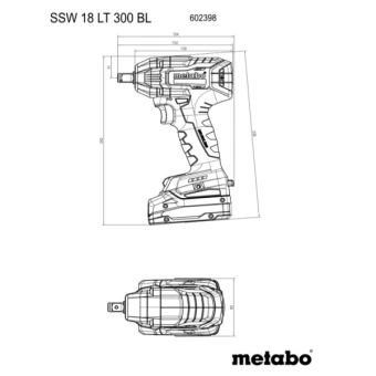 Акумуляторний ударний гайковерт Metabo SSW 18 LT 300 BL (18 В, без АКБ) (602398840)