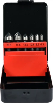 YATO Набір зенкерів конічних по металу YATO: HSS, Ø=6.3-20.5 мм, l=40/45 мм, 5 пругів, HEX-1/4", 6шт