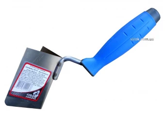 VIROK Кельма кутова зовнішня з нержавійки PROFI , двокомпонентна ручка, 80х60 мм | 14V121