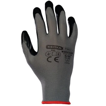 Рукавиці з нітриловим покриттям КВІТКА PRO (12 пар, М) (110-1206-8)