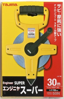 TAJIMA Рулетка инжинерная ENGINEER SUPER нейлоновая лента с покрытием, открытый корпус, 30м