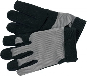 YATO Рукавиці робочі чорно-сірі YATO : для сенсорних екранів, штучна шкіра +бавовняний трикотаж, роз