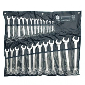 VOREL Ключі ріжково - накидні Cr-V на плахті, M 6-32 мм, Набір 25 шт.  | 51715