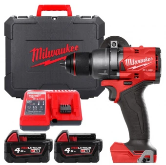 MILWAUKEE Дрель-шуруповёрт аккумуляторная бесщёточная ударная M18 FPD3-402X GEN 4 крут. мом. 158 Нм 