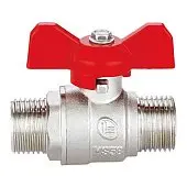 Кран латунний шаровий Base 3/4 різьба З/З ручка метелик Double-lin | 78-084