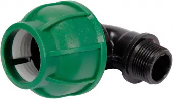 FLO Коліно 90° до водяних пластикових труб з зовн. різьбою 32 мм-3/4" поліпропілен, для тиску 1 MPa 