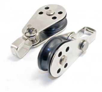 Блок мини нержавеющий такелажный c мочкой 59 мм /// 8391