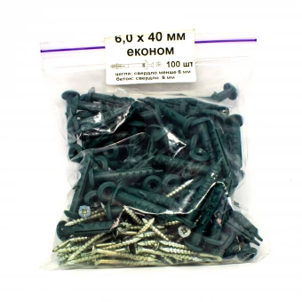 Ударный дюбель 6х 40 Эконом грибок