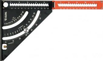 YATO Кутник алюмінієвий зі стопкою- 140 мм, 90°-45°-45° YATO l= 210/290 мм з транспортиром  | YT-707