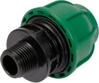 FLO Муфта до водяних пластикових труб з зовн. різьбою 25 мм- 1/2" поліпропіленова, для тиску 1 MPa |