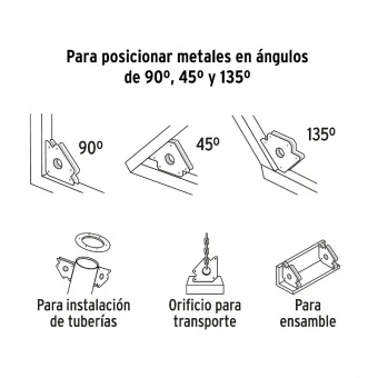 TRUPER ESM-5X Кутник магнітний, для зварювання, до 70 кг кут 45°, 90°, 135°