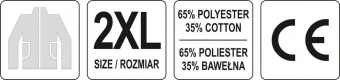 YATO Куртка робоча легка DAN, розм. XXL; 65%- поліестер, 35%- бавовна  | YT-80284