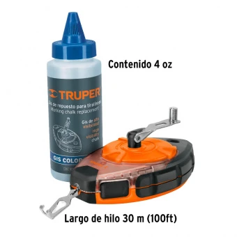 TRUPER TL-100 Набір для розмітки, крейдяний, пластик синій 30м