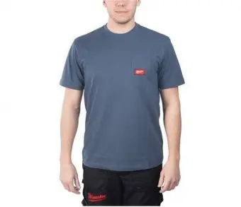 MILWAUKEE Футболка с короткими рукавами синяя размер L | 4932493015
