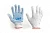 Перчатки Х/Б с ПВХ точкой р10 (белые+черный ПВХ стандарт) СИЛА