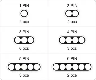 YATO Набір герметичних роз'ємів YATO для електричних контактів, розміри 1-6 PIN, 424 шт  | YT-06869