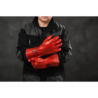 Рукавиці з ПВХ покриттям бензомаслостійкі КВІТКА PRO Industrial (10"/ XL) (110-1205-10-IND)