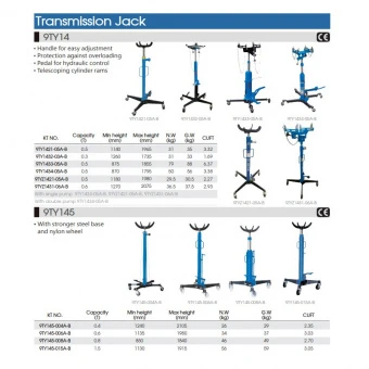 KING TONY Стойка трансмиссионная 0,5 тонны,высота подъема: 1900мм | 9TYZ1421-05A-B