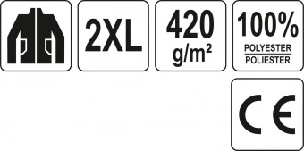 YATO Куртка робоча з грубого фліса YATO розмір XXL, сіра, 3 кишені, зміцнювальні нашивки, 100% поліе