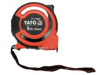 YATO Рулетка YATO : L= 8 м x 25 мм. з сталевою стрічкою, нейлоновим покриттям (DW) | YT-71063