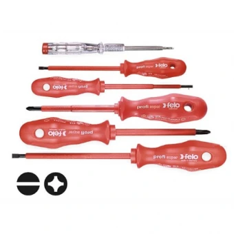 FELO Набор отверток высоковольтных 1000 В + тестер 150-250В. // 61396298