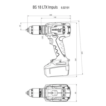 Дриль-шуруповерт Metabo BS 18 LTX Impuls (18 В, без АКБ, 110 Н*м) (602191840)