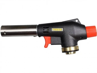 VIROK Пальник газовий з різьбовим (7/16) з'єднанням, п'єзо запал, 360°  | 44V169