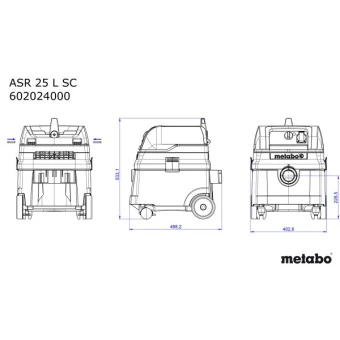 Промисловий пилосос Metabo ASR 25 L SС (1.4 кВт, 25 л) (602024000)