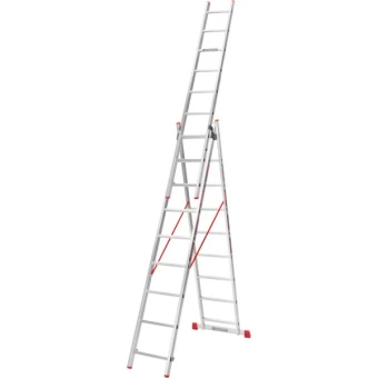 Драбина алюмінієва 3-х секційна Квітка PRO (3х9 сходинок) (110-9309)