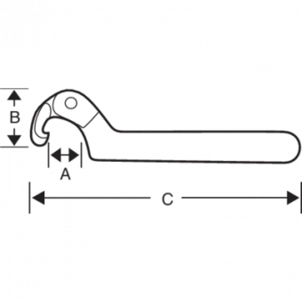BAHCO 4106-19-50 Ключ шарнирный регулируемый 19-50 мм с круглым болтом.